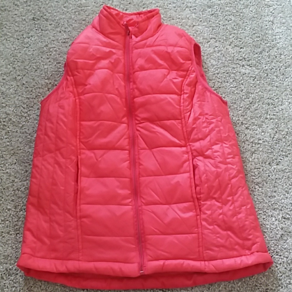 Coral/pinkish puffer vest size S
